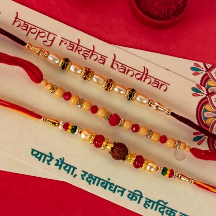 Pearl Rudraksh Rakhi Combo