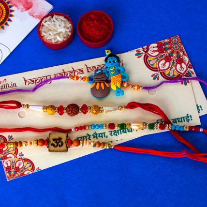 Krishna OM Rakhi Combo