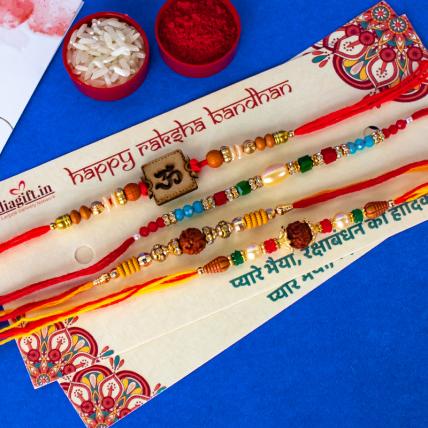 Elegant Rakhi Combo of 4