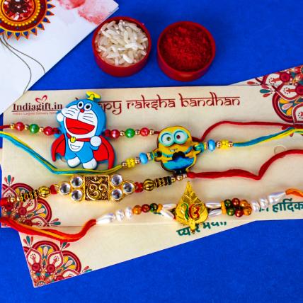 Cute Rakhi Combo of 4