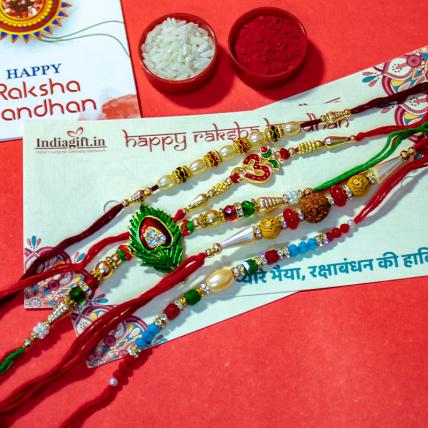 Beautiful Rakhi Combo of 5