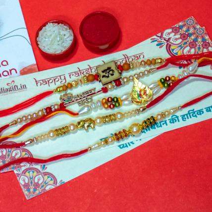 Elegant Rakhi Combo of 5