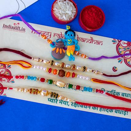 Krishna Rakhi Combo of 5