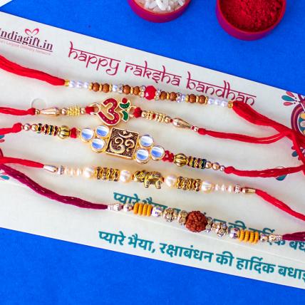 Exquisite Rakhi Combo of 5