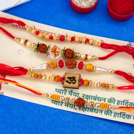 Rudraksh Rakhi Combo of 5