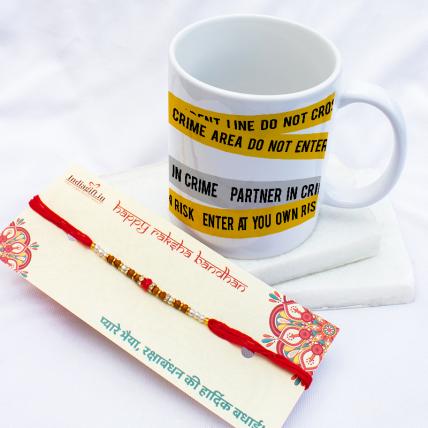 Crime Partner Mug Rakhi Combo