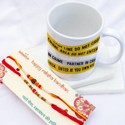 Crime Partner Mug & Rakhis Combo