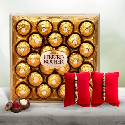 24 pc Ferrero Rocher with 2 Rakhis