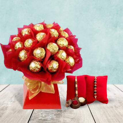 Ferrero Rocher Bouquet with Rakhi