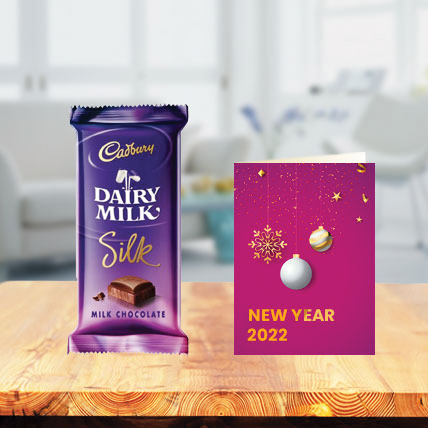 Dairy Milk Silk Chocolates with New Year Greeting Card