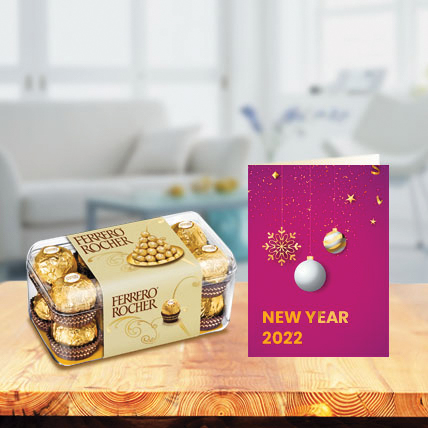 Ferrero Rocher with New Year Greeting Card
