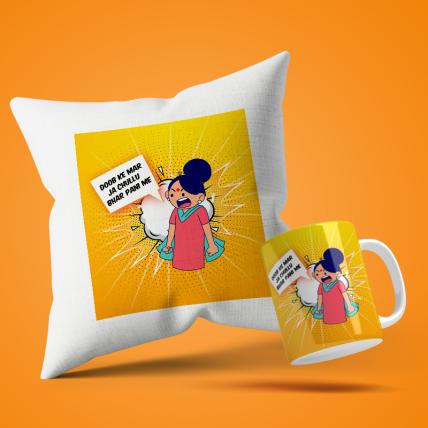 Doob ke Marja Cushion Mug Set