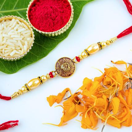 Circular OM Pearl Rakhi