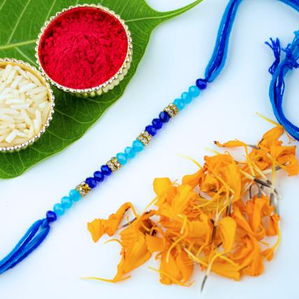 Beautiful Blue Beads Rakhi