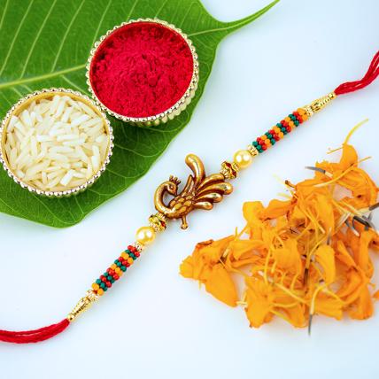Colorful Peacock Mauli Rakhi
