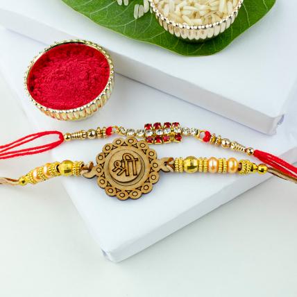 Elegant Swastik Rakhi Set