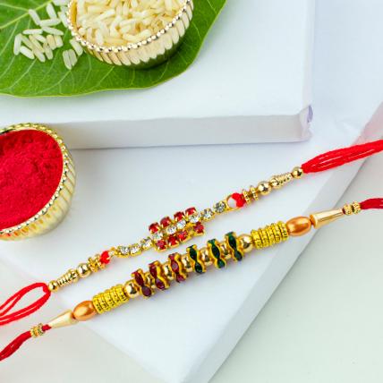 Stone & Pearl Rakhi Set