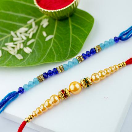 Elegant Pearl Rakhi Set