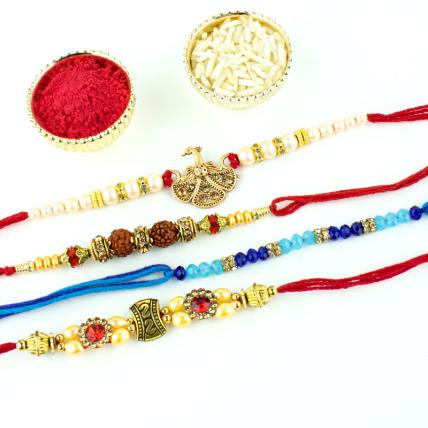 Beautiful Rakhi Combo of 4