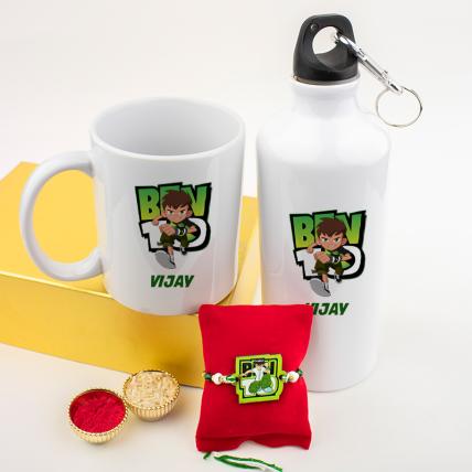 Ben 10 Sipper and Mug Rakhi Combo