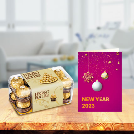 Ferrero Rocher with New Year Greeting Card