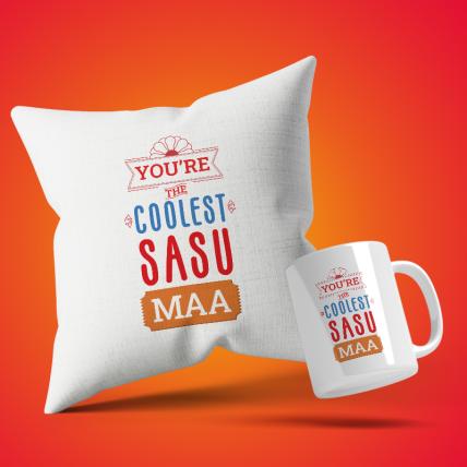 Coolest Saasu Maa Cushion Mug Set