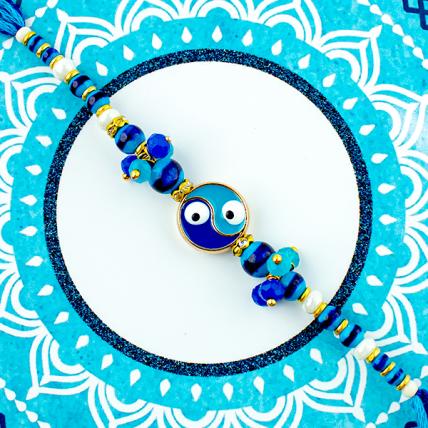 Blue  Pearl Evil Eye Rakhi