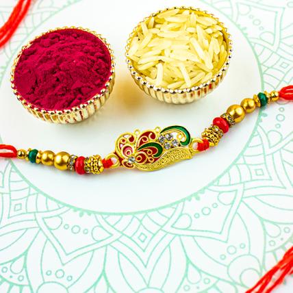 Peacock Stone Rakhi