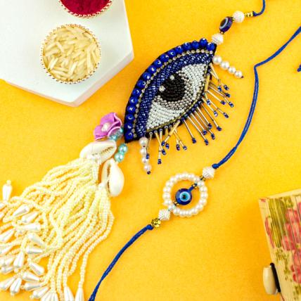 Big Evil Eye Rakhi Loomba Set