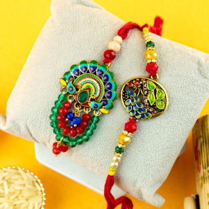 Peacock Lumba Rakhi Set