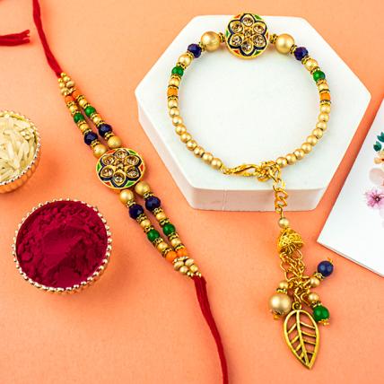 Metal Thread Couple Rakhi / Designer Couple Rakhi/ Rakhi For Bhai And Bhabhi  at Rs 80/piece in Faridabad