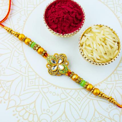 Wonderful Green and golden Rakhi