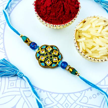 Swastik Blue and black theme Rakhi