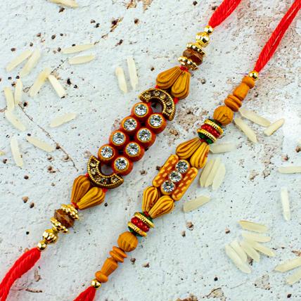 Send Beautiful Beads Rakhi Set Online in India at Indiagift.in