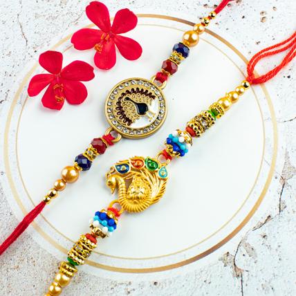 Special Peacock Rakhi Set