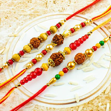 Beautiful Ruduraksha Rakhi Set