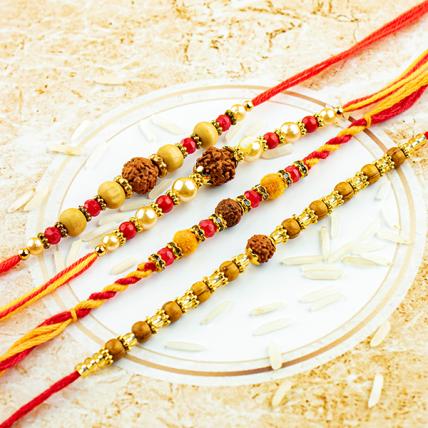 Special Rudraksha Rakhi Combo of 4