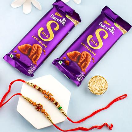 Swastik Rakhi With Chocolates