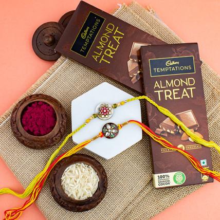 Kundan Rakhi Combo with Temptation