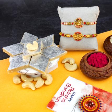 Ganesha Rakhi and Kaju Katli