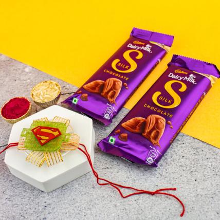 Superman Rakhi With Chocolates