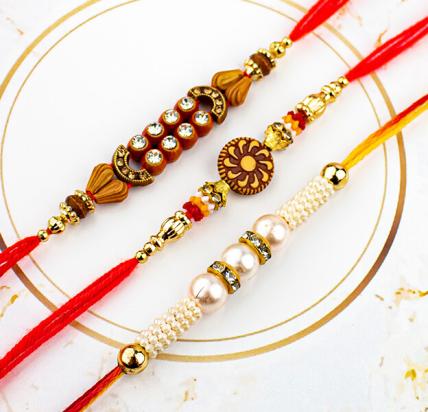 Pearl Rudraksh Rakhi Combo