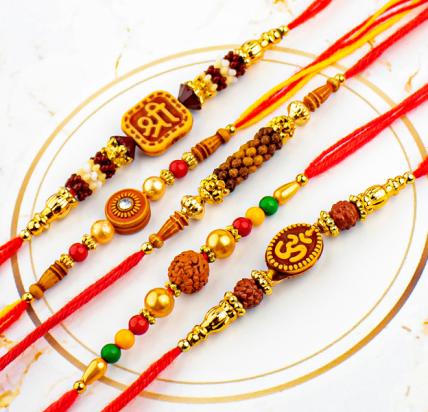 Elegant Rakhi Combo of 5