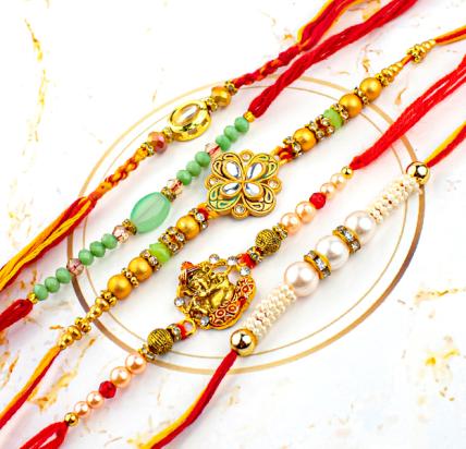 Pearl Rakhi Combo of 5