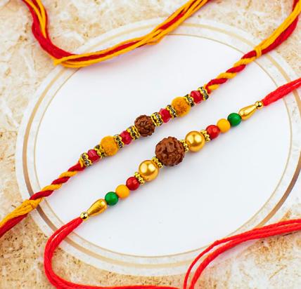 Rudraksh Pearl Rakhi Combo