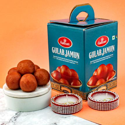 Gulab Jamun and Diya Combo