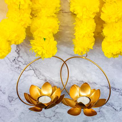 Lotus Bloom Tealight Candle Hanger