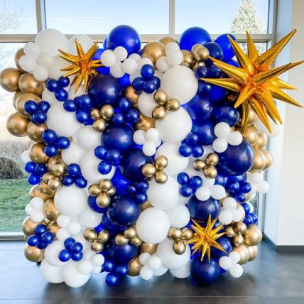 Blue-White Latex Balloons Arrangement