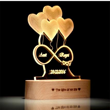 Anniversary Gift – Heart Lamp With Names