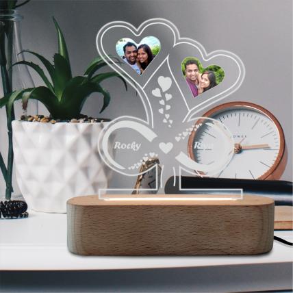 Heart Lamp with personalized Name and Photos
